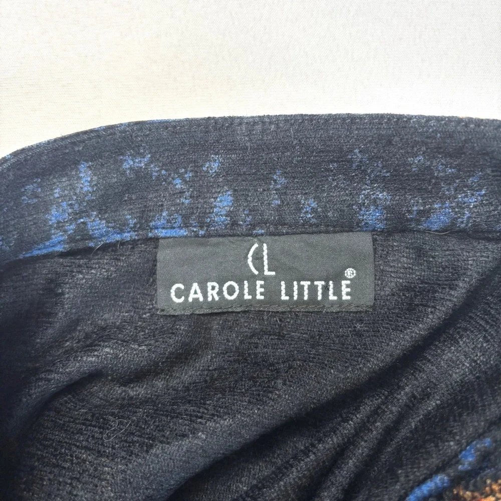 Carole Little Vintage Tapestry Print Button Front Longline Cardigan Jacket Red L